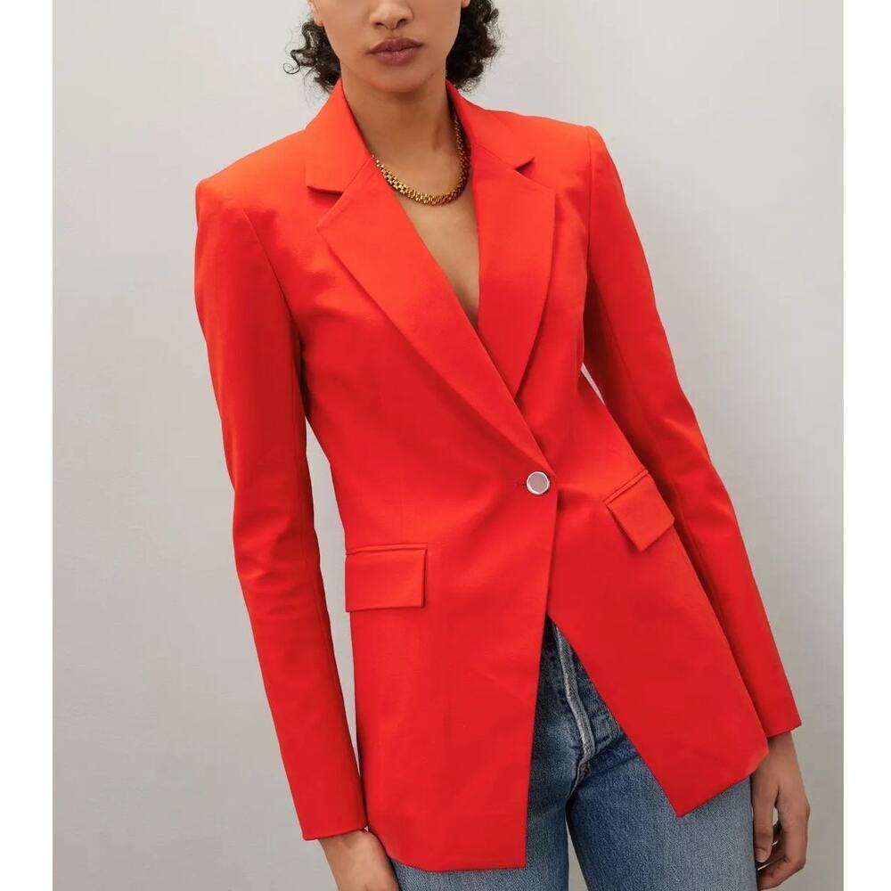 Derek Lam 10 Crosby Noah Blazer Tailored Single Breasted One Button Jacket Red 6